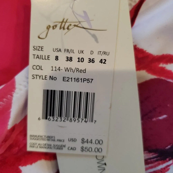 Gottex Tutti Frutti Pink V-Neck Tankini Ruched bikini Bottoms 2 Piece Swimsuit - Picture 16 of 16